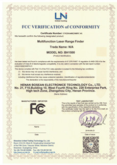 FCC certification-Bosean rangefinder